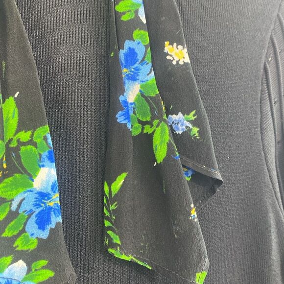 Sandro Blk Knit Hi Neck W Floral Scarf - Picture 6 of 15